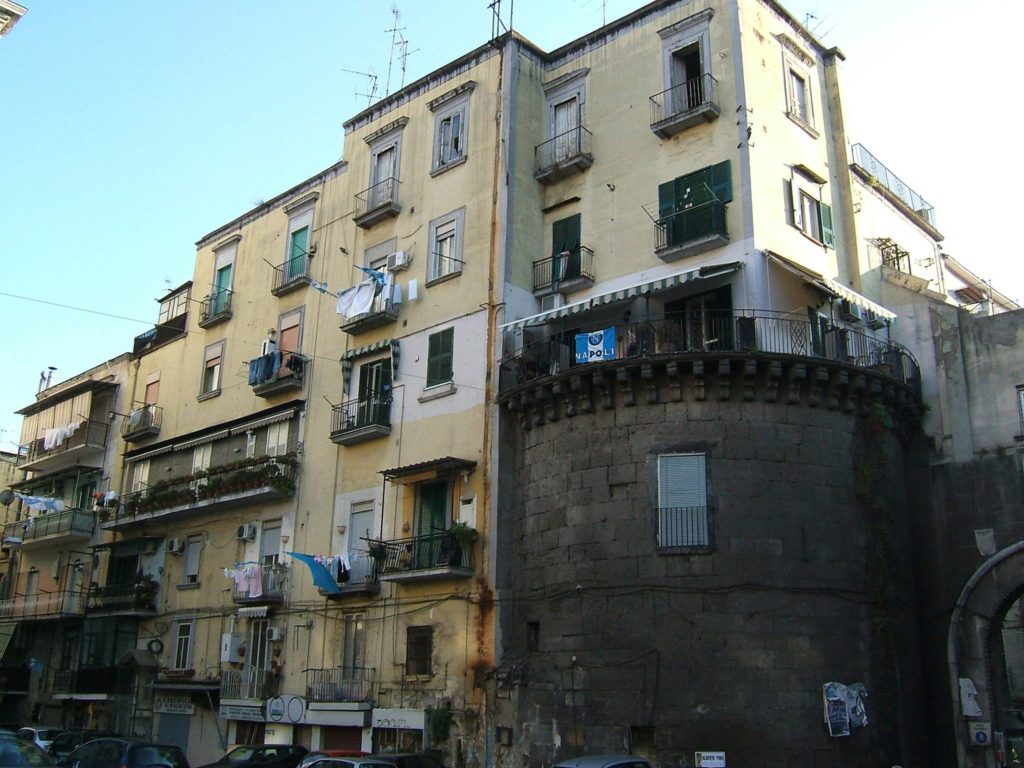 porta nolana naples safe at night medieval gate empty market street lamp light evening quiet