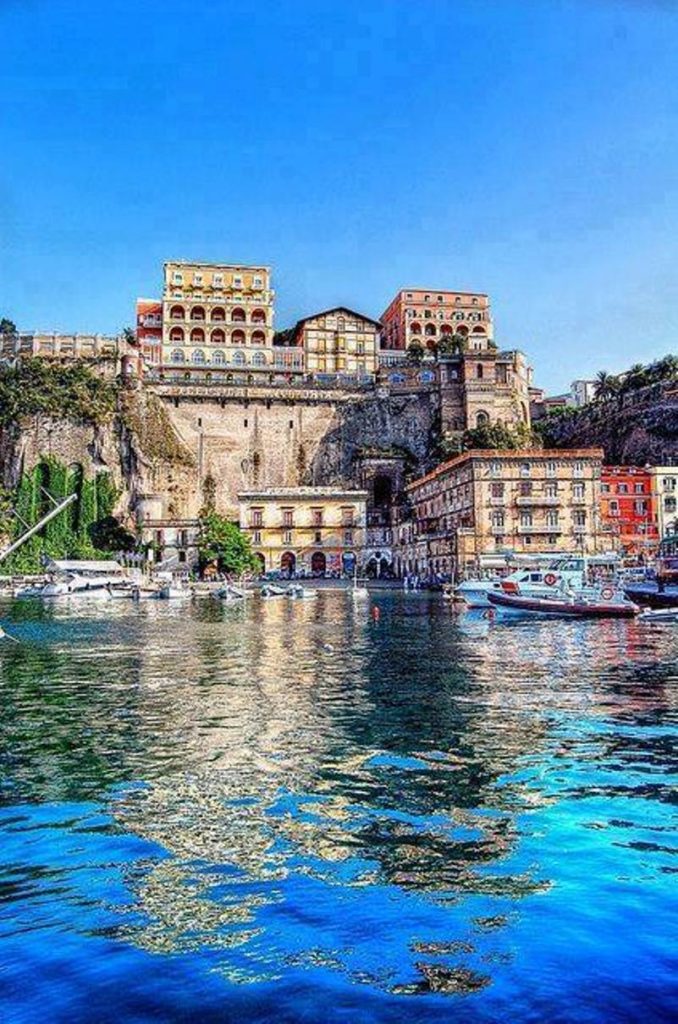 amalfi coast from naples sorrento vista mare sea view cliff town vesuvius bay naples morning